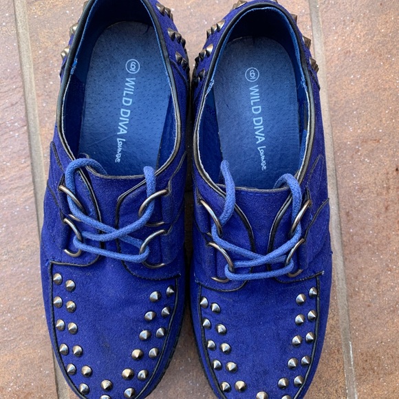 Royal Blue Studded Creepers - Picture 6 of 7